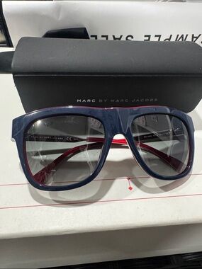 Marc by Marc Jacobs Navy & Red Oversized Square Sunglasses